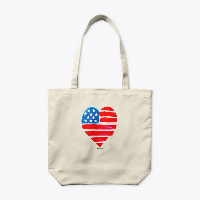 USA AMERICAN FLAG Organic Fabric Tote