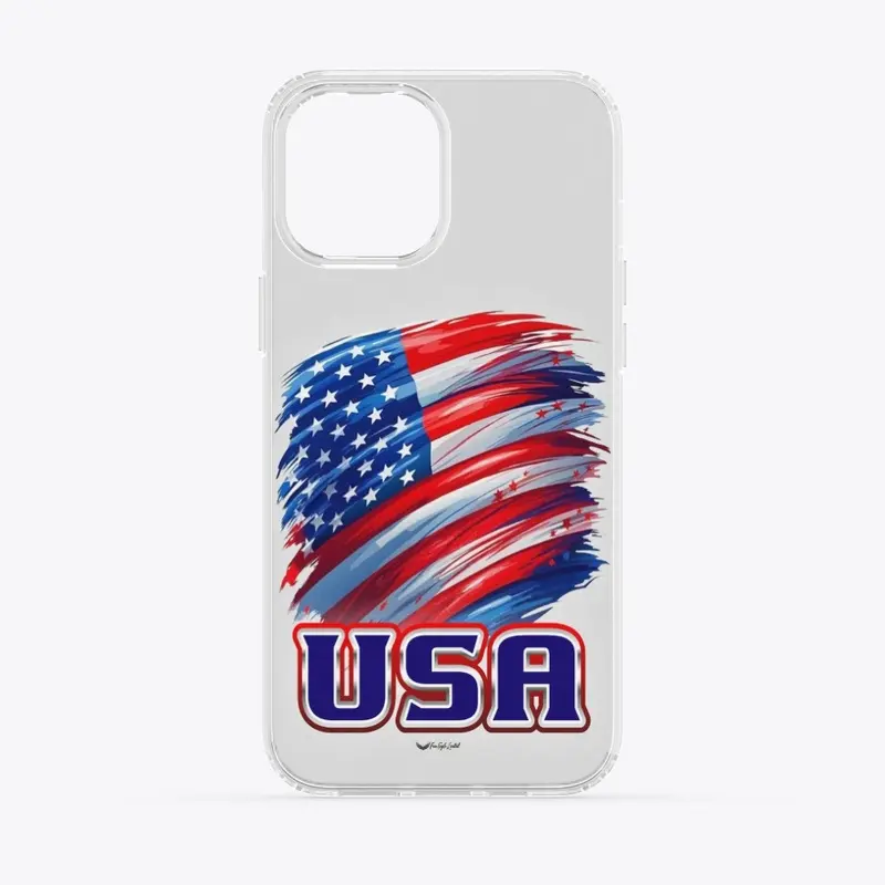 iPhone USA Flag Clear Case