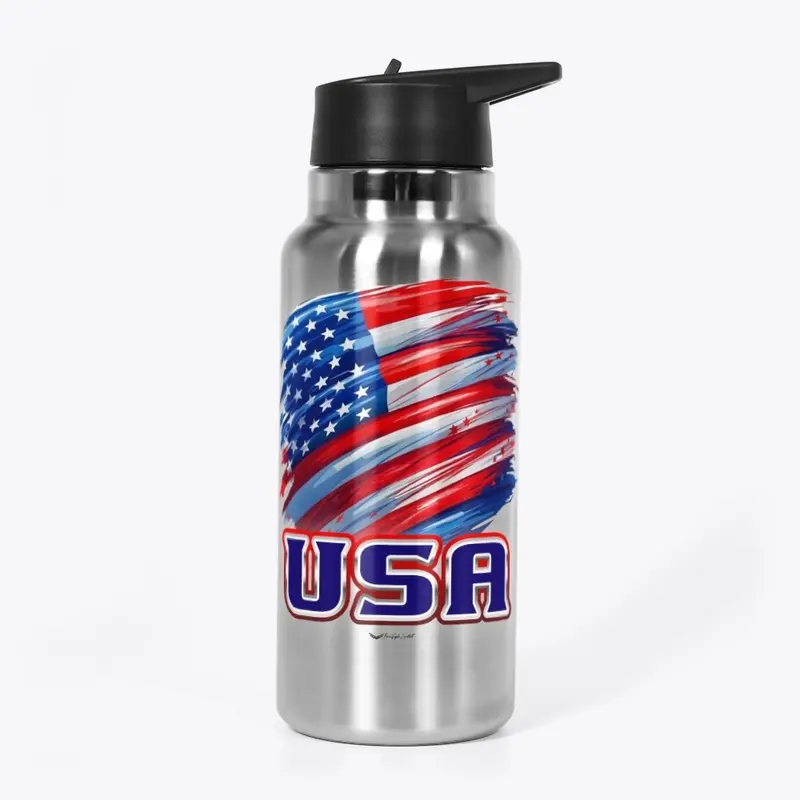 USA AMERICAN FLAG Beverage Bottle