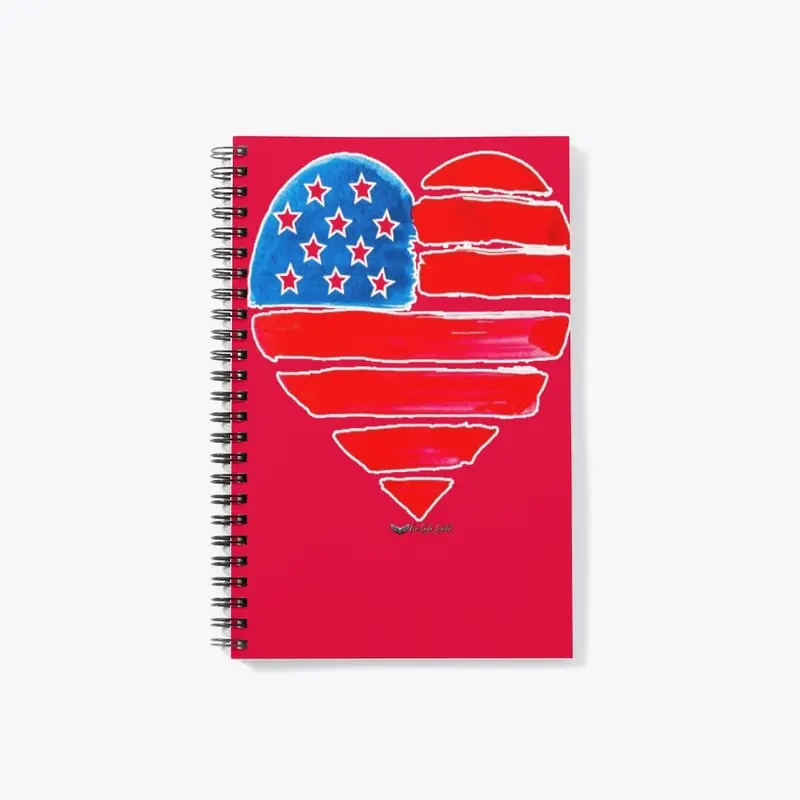 American Heart Flag Notebook